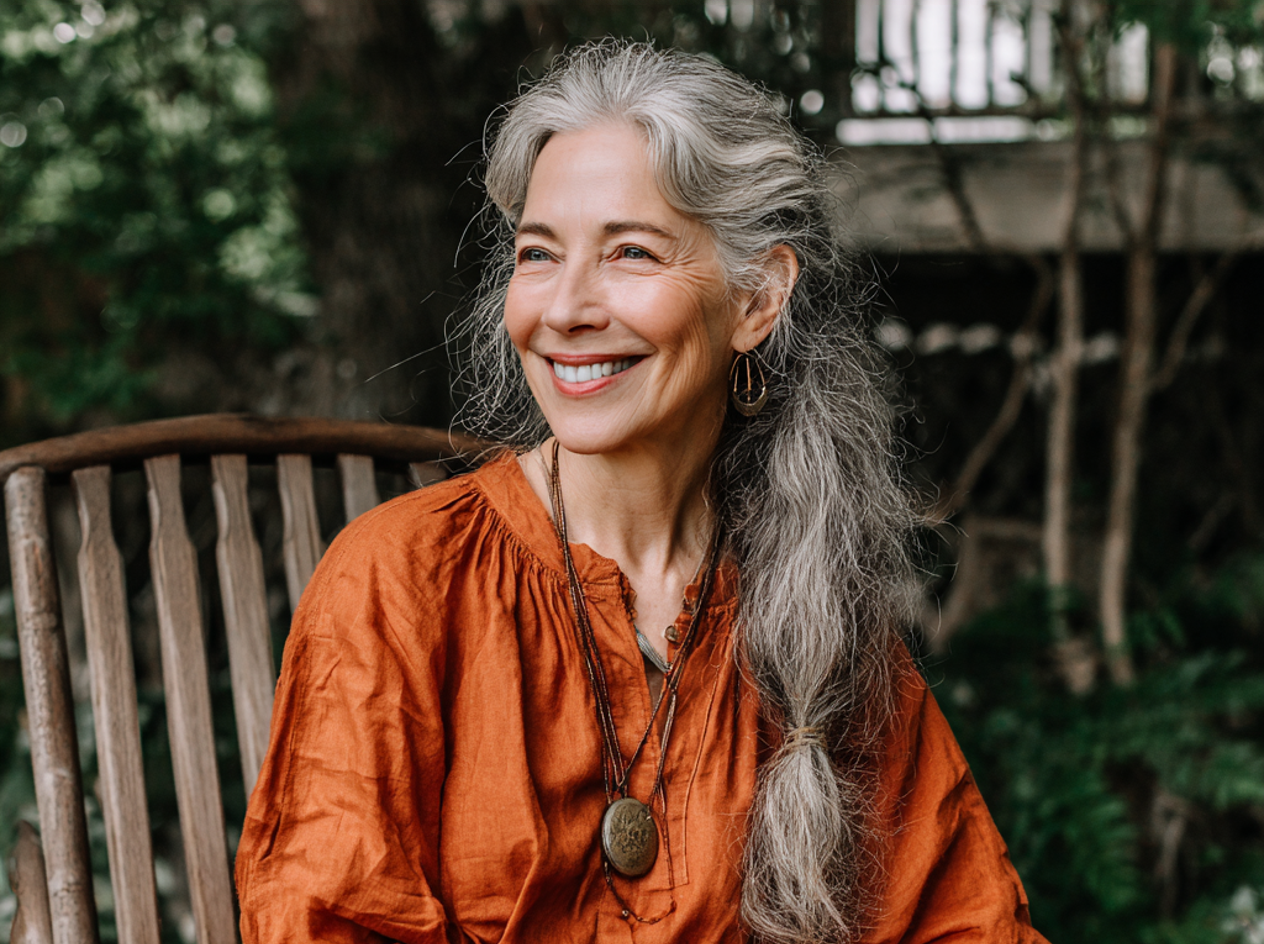 A smiling older woman | Source: Midjourney