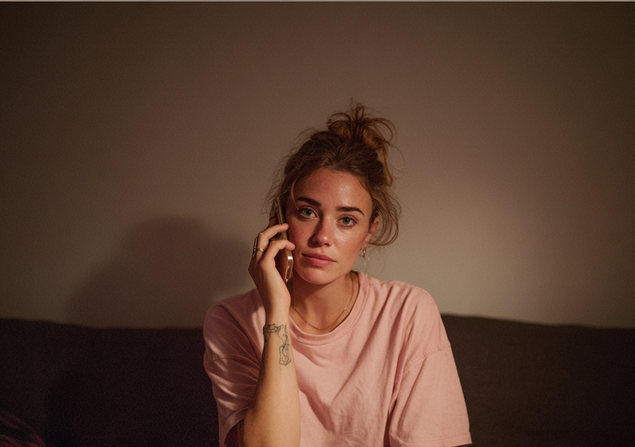 A woman talking on a phone | Source: Midjourney