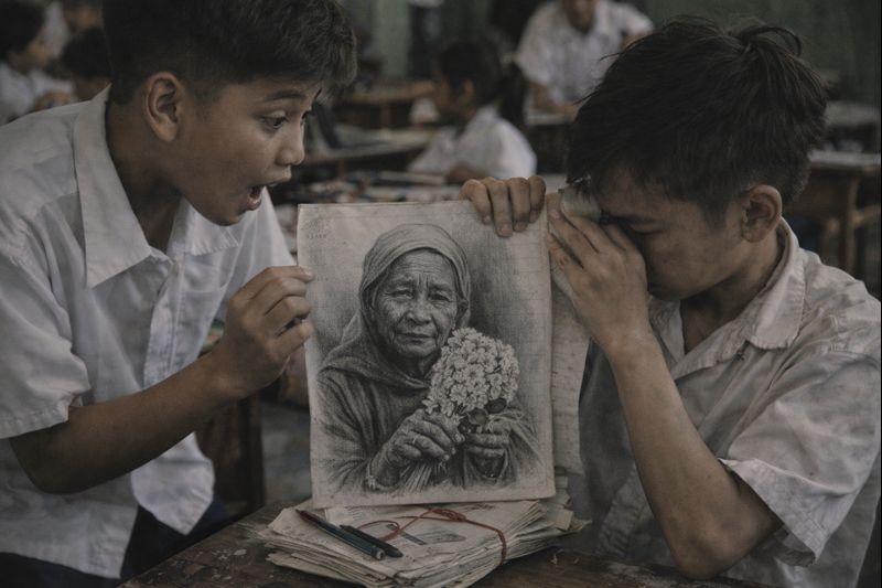 Có thể là hình ảnh về trẻ em và học tập