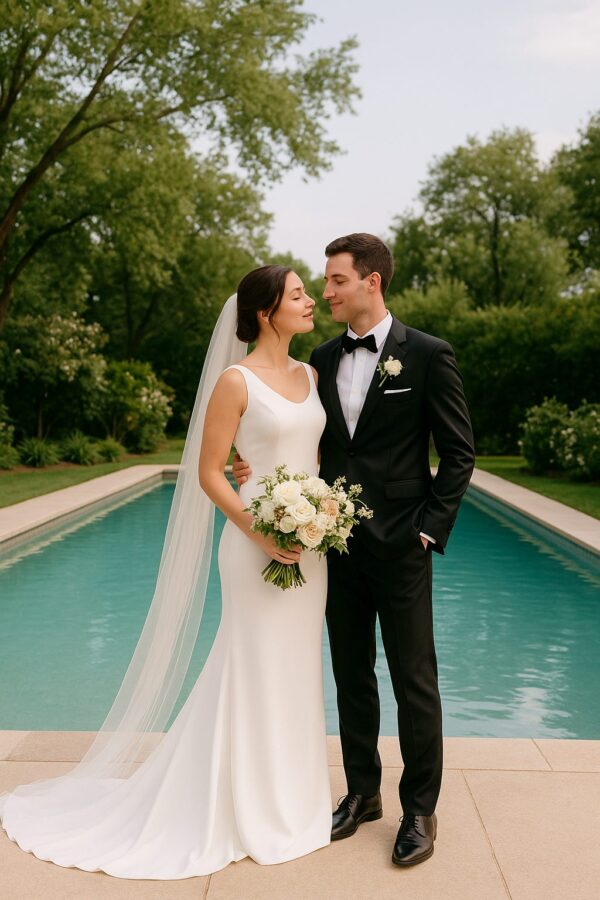 My husband pushed me into the pool on our wedding day, and what my father did stunned everyone
